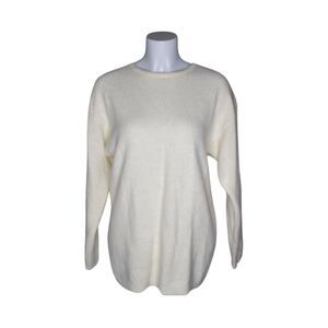 Rafaella 45% Angora Rabbit 40% Lambswool Crewneck Sweater Cream Womens Small